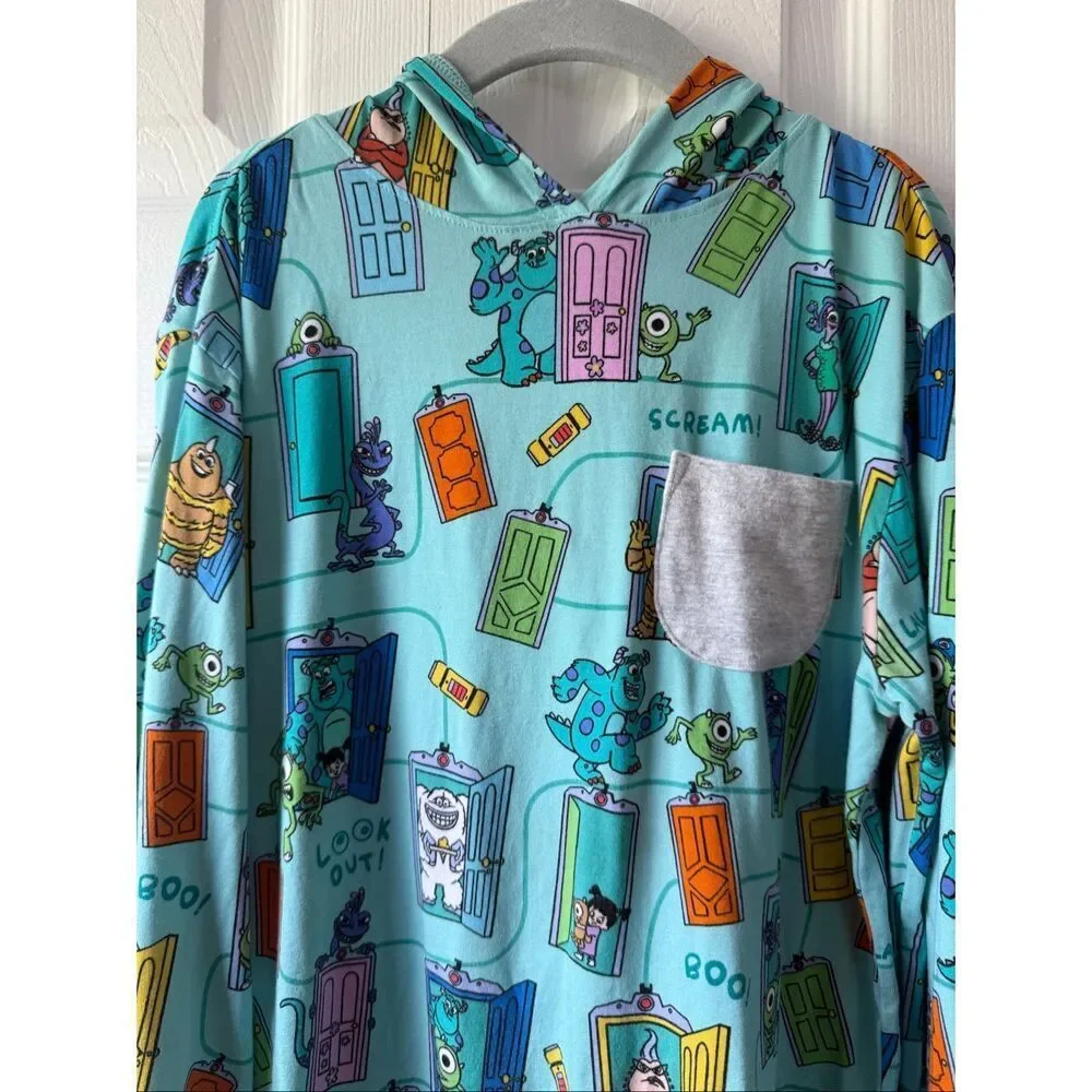 Little Sleepies Disney Monsters Inc 7 Boys Hooded Long Sleeve Shirt